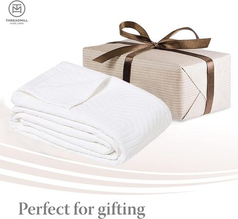 Threadmill Luxury Cotton Blankets for Queen Size Bed | All-Season 100% Cotton Queen Size Blanket | Aster Jacquard Cozy Lightweight, Soft Breathable Coverlet fits Full Size Bed, 90x92 | White in Saudi Arabia