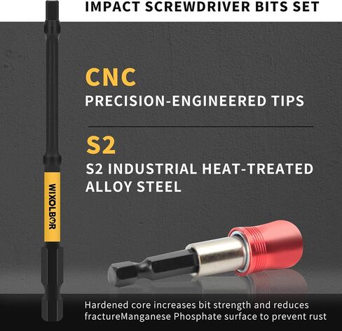 23-Piece 4" Long Allen Wrench Drill Bit Set, 1/4" Hex Shank Magnetic Hex Screwdriver Bits Sets, Metric and SAE, S2 Steel, with Quick Release Bit Holder and Storage Box in Saudi Arabia