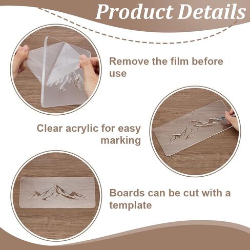 INUNLY Acrylic Charcuterie Boards Templates 14.96x7.08 Serving Board Router Templates for Woodworking Cutting Board Template with Handle Angled Curvy Tracing Stencils Cut Guide Tools for Kitchen in Saudi Arabia