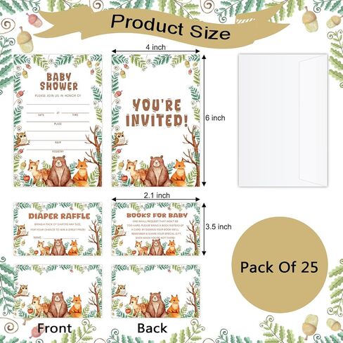 Thanksgiving 25 Baby Shower Invitations with Envelopes, Diaper Raffle Tickets, Book Request Cards For Autumn Pumpkin Gender Reveal, Baby Shower Insert for Invitations, Party Favor-09 in Saudi Arabia
