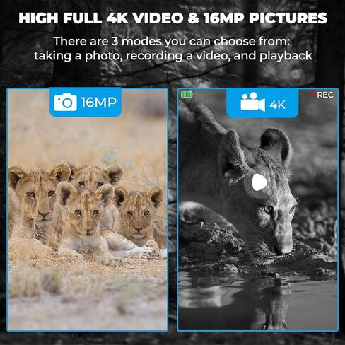 نظارات الرؤية الليلية WOSPORTS 4K - تكبير بصري 10X ورقمي 8X، نطاق الأشعة تحت الحمراء 1315FT، بطارية قابلة لإعادة الشحن 5000 مللي أمبير، مقاومة للماء IPX، مثالية للتخييم in Kuwait