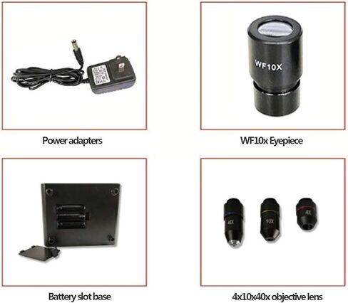 مجهر بيولوجي 40x-400x عدسة مجهر بصري (WF10x/WF13x) عدسة موضوعية (4X 10x 40x) أنبوب أحادي 30 درجة LED مصدر ضوء علوي وسفلي 17x12.6x32.5 سم in Saudi Arabia