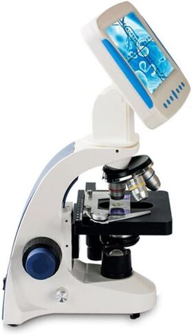 Microscope Kit Professional 2000X Digital Compound Biological, Microscope LED School Laboratory with Screen Measuring Line Microscope Lens Adapters in Saudi Arabia