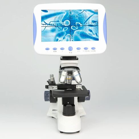 Microscope Kit Professional 2000X Digital Compound Biological, Microscope LED School Laboratory with Screen Measuring Line Microscope Lens Adapters in Saudi Arabia