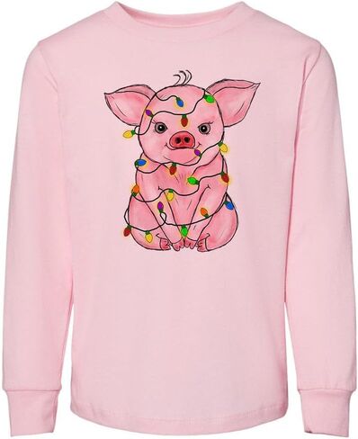 Christmas Pig Toddler Kids Long Sleeve T-Shirt in Saudi Arabia