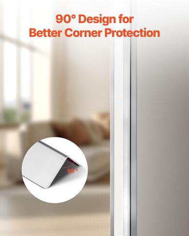 VEVOR Stainless Steel Wall Corner Protector, 1.5 x 1.5 x 48 inch, 10 Pack Metal Corner Guards, 304 Stainless Steel Edge Trim 90-Degree Angle for Home,Office,Commercial Wall Protection, with 3m Tape in Kuwait