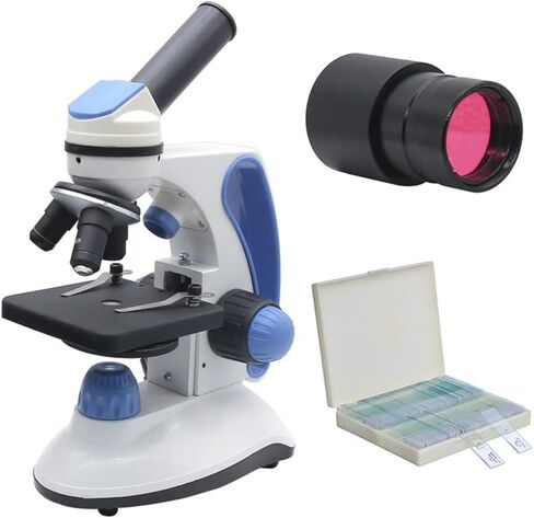 Microscope Kit 40X-2000X Monocular Microscope, with Adjustable Top/Bottom Lights LED Illumination Microscope Lens Adapters in Saudi Arabia