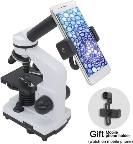 Microscope Kit 40X-1600X Student Monocular Microscope, with LED Illumination Microscope Lens Adapters in Saudi Arabia