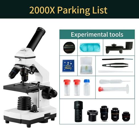 مجموعة ملحقات المجهر المجاهر التعليمية البيولوجية، مجاهر 40X-1600X مع مجموعة شرائح محول الهاتف شرائح المجهر in Saudi Arabia