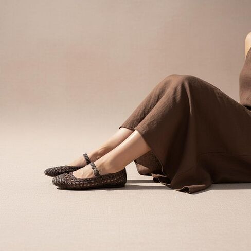 CUSHIONAIRE Windsor Woven Womens Flats with Adjustable Strap – Comfortable Mary Jane Ballet Flats for Women in Kuwait