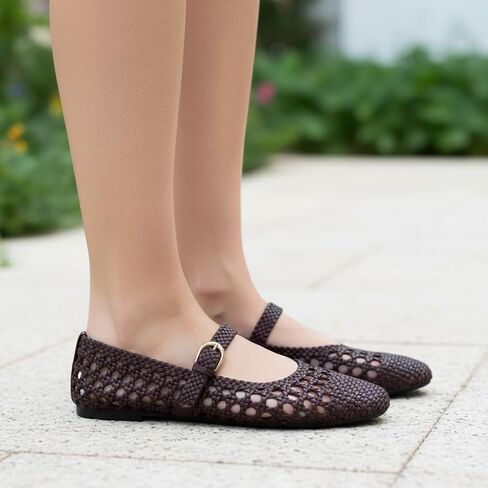CUSHIONAIRE Windsor Woven Womens Flats with Adjustable Strap – Comfortable Mary Jane Ballet Flats for Women in Kuwait