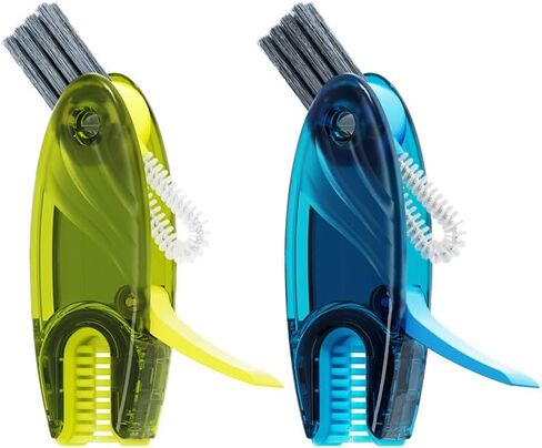 4 in 1 Cup Lid Cleaning Brush Set Multifunctional Bottle Brush Cleaner Tiny Bottle Cup Lid Brush Straw Cleaner Tools Mini Silicone Bottle Cup-Holder Cleaner with Hook Remover Blue Green Grey in Saudi Arabia