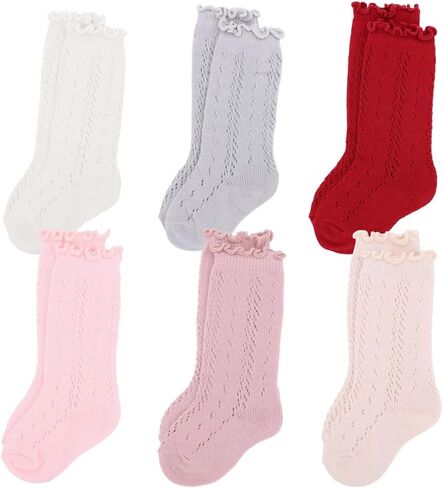 Baby Girl Kids Ruffle Socks Infant Toddler Frilly Seamless Socks Little Princess Dress Uniform Stockings in Saudi Arabia
