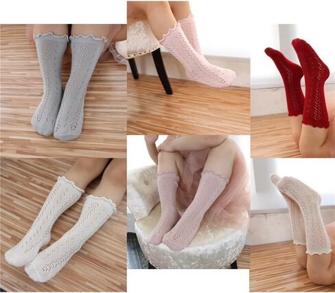 Baby Girl Kids Ruffle Socks Infant Toddler Frilly Seamless Socks Little Princess Dress Uniform Stockings in Saudi Arabia