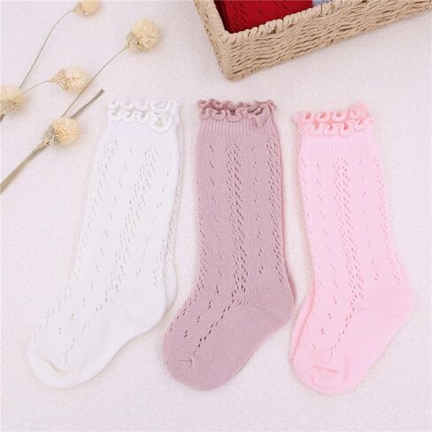Baby Girl Kids Ruffle Socks Infant Toddler Frilly Seamless Socks Little Princess Dress Uniform Stockings in Saudi Arabia