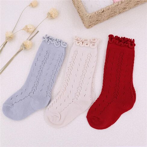 Baby Girl Kids Ruffle Socks Infant Toddler Frilly Seamless Socks Little Princess Dress Uniform Stockings in Saudi Arabia