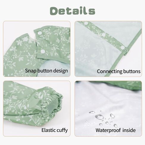2-Pack Long Sleeve Baby Bib,Coverall Baby Bibs for Eating,Waterproof,Attaches to Highchair&Table,Ages 1 to 3 Years in Saudi Arabia