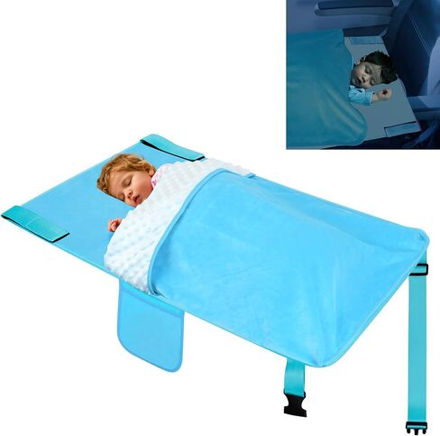 Airplane Bed for Toddler with Blanket, Airplane Seat Extender for Kids, Baby Airplane Travel Essentials, Grey in Kuwait