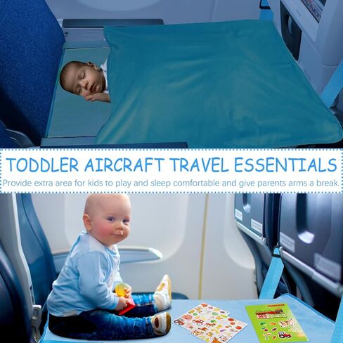 Airplane Bed for Toddler with Blanket, Airplane Seat Extender for Kids, Baby Airplane Travel Essentials, Grey in Kuwait