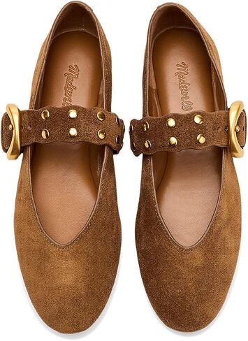 Madewell Womens Remy Mary Jane - جلد سويدي بحافة سكالوب in Saudi Arabia
