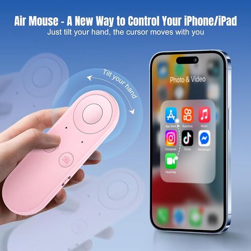 TikTok Scrolling Ring - Bluetooth Remote for iPhone with Air Mouse Control, Phone Remote Controller, Bluetooth Page Turner, Camera & Music Remote, YouTube & Instagram, iOS&Android, Black in Kuwait