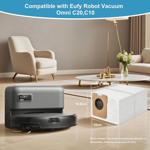 6 عبوات من أكياس الغبار C20 C10 للمكانس الكهربائية الروبوتية Eufy Omni C20, C10 - ملحقات بديلة ذات سعة كبيرة in Kuwait