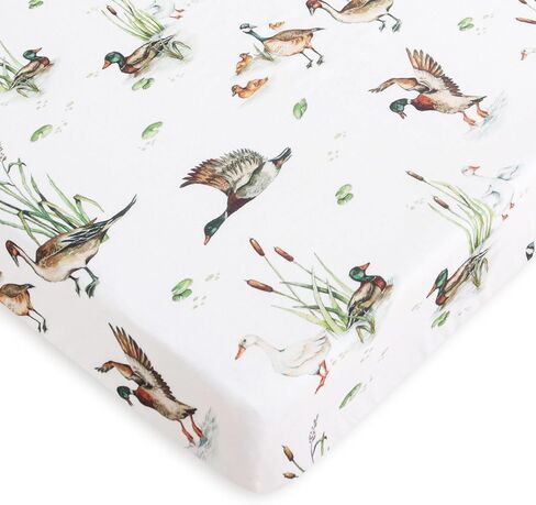 LifeTree Pack and Play Sheets Fitted for Baby, 38" x 26" x 2" Muslin Playard Mattress Pad Cover,70% Viscose from Bamboo and 30% Cotton, Bear Pattern in Kuwait