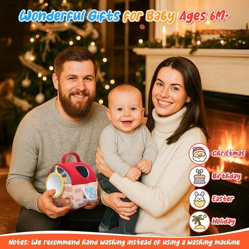 Baby Toys 6-12 Months, Barn Farm Stuffed Animals Sensory Newborn Toys for Babies Toddlers 1-3 Year Old with Rattle Crinkle Paper/Mirror/Cloth Books, Montessori Infant Toys for Boy Girl Birthday Gifts in Saudi Arabia