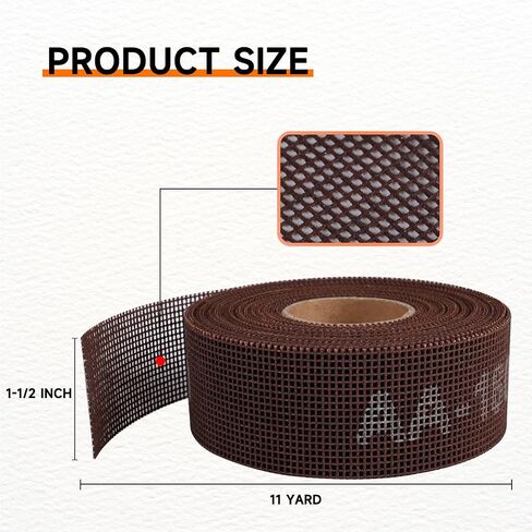 180 Grit Emery Cloth Roll for Copper Pipe Sanding 1-1/2 Inch | 11 Yard, Dust-Free Open Mesh Sandpaper, Double-Sided, Aluminum Oxide, Wet and Dry Use, Wood Wall Putty Plumbing Metal in Saudi Arabia