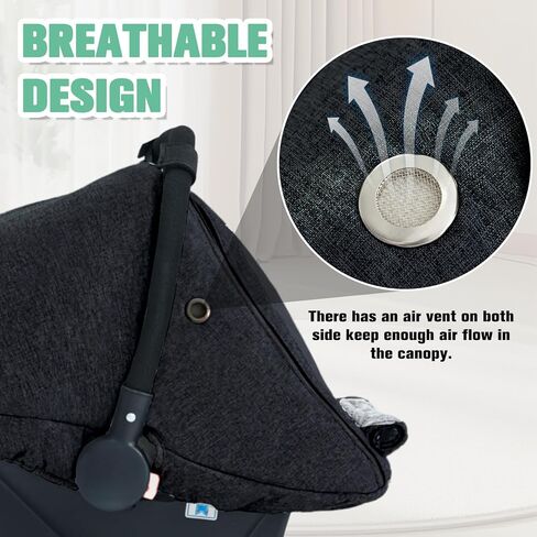 TSAYAWA Baby Car Seat Cover Winter, Warm Cozy Carseat Cover for Babies with Mesh Window Breathable, Full Protection Infant Car Seat Covers for Boys Girls, Windproof Newborn Car Seat Canopy, Black in Kuwait