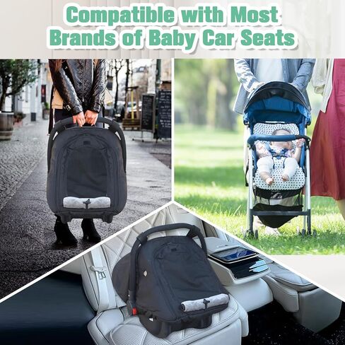 TSAYAWA Baby Car Seat Cover Winter, Warm Cozy Carseat Cover for Babies with Mesh Window Breathable, Full Protection Infant Car Seat Covers for Boys Girls, Windproof Newborn Car Seat Canopy, Black in Kuwait