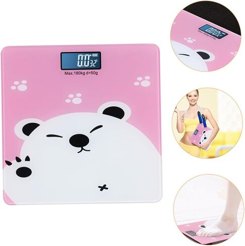 Multi Functional Digital Weight Scale with LCD Screen Capacity High Precision for Boy Girl Pets Adults Flat Design for Easy Storage and Readings in Any Light in Saudi Arabia