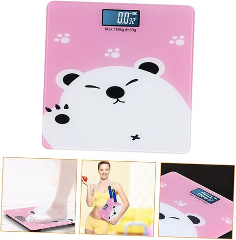 Multi Functional Digital Weight Scale with LCD Screen Capacity High Precision for Boy Girl Pets Adults Flat Design for Easy Storage and Readings in Any Light in Saudi Arabia