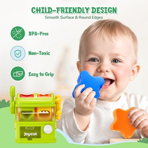JoyCat Monster Eating The Shapes, Interactive Shape Sorter Toy for Toddlers 1-3, with 6 Rattle Shape Blocks and 2 Levers, Montessori Color Matching & Sorting Learning Toys, Gifts for 1 2 3 Year Old in Saudi Arabia