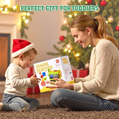 JoyCat Monster Eating The Shapes, Interactive Shape Sorter Toy for Toddlers 1-3, with 6 Rattle Shape Blocks and 2 Levers, Montessori Color Matching & Sorting Learning Toys, Gifts for 1 2 3 Year Old in Saudi Arabia