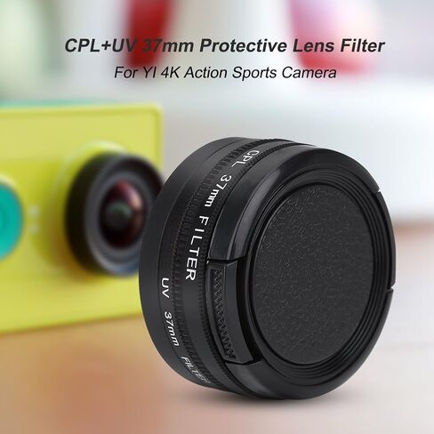 CPL 37mm Protective Lens for YI 4K Action Sports Camera, Dual Kit with and CPL, Quality Aluminum Alloy Frame for Enhanced Clarity and Color in Saudi Arabia