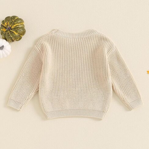 Baby Boy Girl Halloween Sweater Pumpkin Print Ribbed Knit Pullover Toddler Long Sleeve Tops Fall Winter Clothes in Saudi Arabia