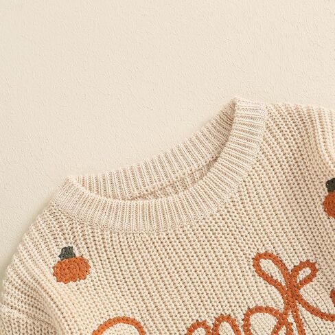 Baby Boy Girl Halloween Sweater Pumpkin Print Ribbed Knit Pullover Toddler Long Sleeve Tops Fall Winter Clothes in Saudi Arabia