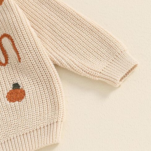 Baby Boy Girl Halloween Sweater Pumpkin Print Ribbed Knit Pullover Toddler Long Sleeve Tops Fall Winter Clothes in Saudi Arabia