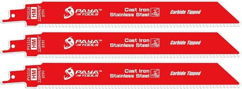 Carbide Reciprocating Saw Blade for Thick Metal, Cast Iron, Alloy Steel 9-Inch 8TPI (3-Pack) in Saudi Arabia