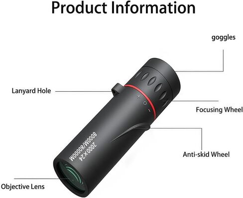 24X Monocular Telescope, High Power Prism Compact Monoculars, HD Monocular Scope for Hiking Concert Travelling in Saudi Arabia
