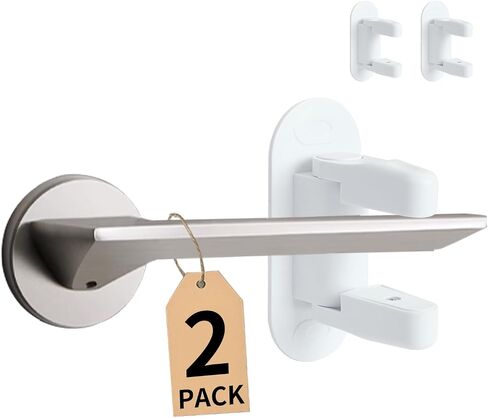 2 Pcs Door Lever Lock for Child Safety - Prevents Toddlers from Opening Doors - Baby Proofing Door Handle Lever - Door Lever Lock - No Tools Needed in Saudi Arabia