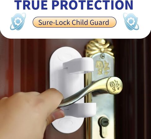 2 Pcs Door Lever Lock for Child Safety - Prevents Toddlers from Opening Doors - Baby Proofing Door Handle Lever - Door Lever Lock - No Tools Needed in Saudi Arabia