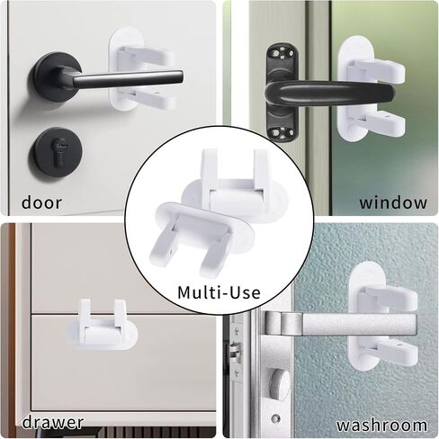 2 Pcs Door Lever Lock for Child Safety - Prevents Toddlers from Opening Doors - Baby Proofing Door Handle Lever - Door Lever Lock - No Tools Needed in Saudi Arabia