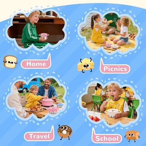 2 Pack Toddler Snack Containers –13.5oz Food Grade Stainless Steel Snack Cups for Toddlers Spill Proof with Snowflake Silicone Lids & Handles, Baby Snack Containers, Dishwasher Safe Toddler Snack Cups in Saudi Arabia