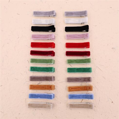 24PCS Fully Lined Hair Clips in Fringe Bangs for Baby Girls Women Cotton Linen Alligator Hair Barrettes Clips Toddler Kids Mom Hair Accessories (Velvet 24 PCS) in Saudi Arabia
