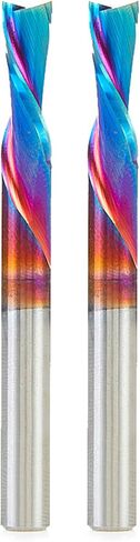 Amana Tool 46202-K-2 2-Pack SC Spektra Extreme Tool Life Coated Spiral Plunge 1/4 Dia x 3/4 CH x 1/4 SHK 2-1/2 Inch Long Down-Cut Router Bits in Saudi Arabia