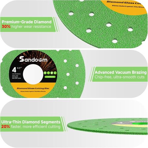 4-1/2" Diamond Rock Slab Grinding Disc, Ultra-Thin Multi-Pore Glass Tile Cutting Disc for Angle Grinder, for Porcelain/Glass/Ceramic/Tile/Granite/Marble, 7/8" Arbor-4 Pack Tile Grinder Blade in Saudi Arabia