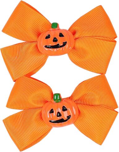 Girls Halloween Hair Clip Baby Halloween Hair Accessories Hair Pin 2 Pack ZFJ37 (Pumpkin) in Saudi Arabia