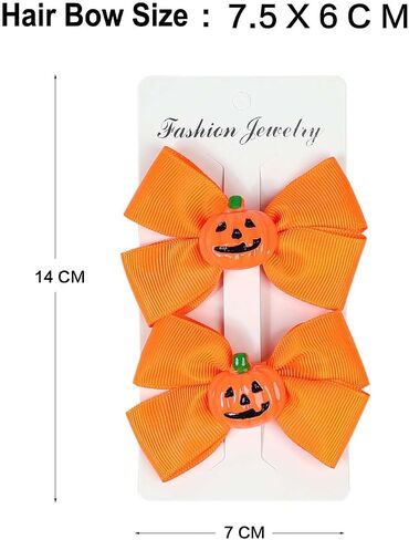 Girls Halloween Hair Clip Baby Halloween Hair Accessories Hair Pin 2 Pack ZFJ37 (Pumpkin) in Saudi Arabia